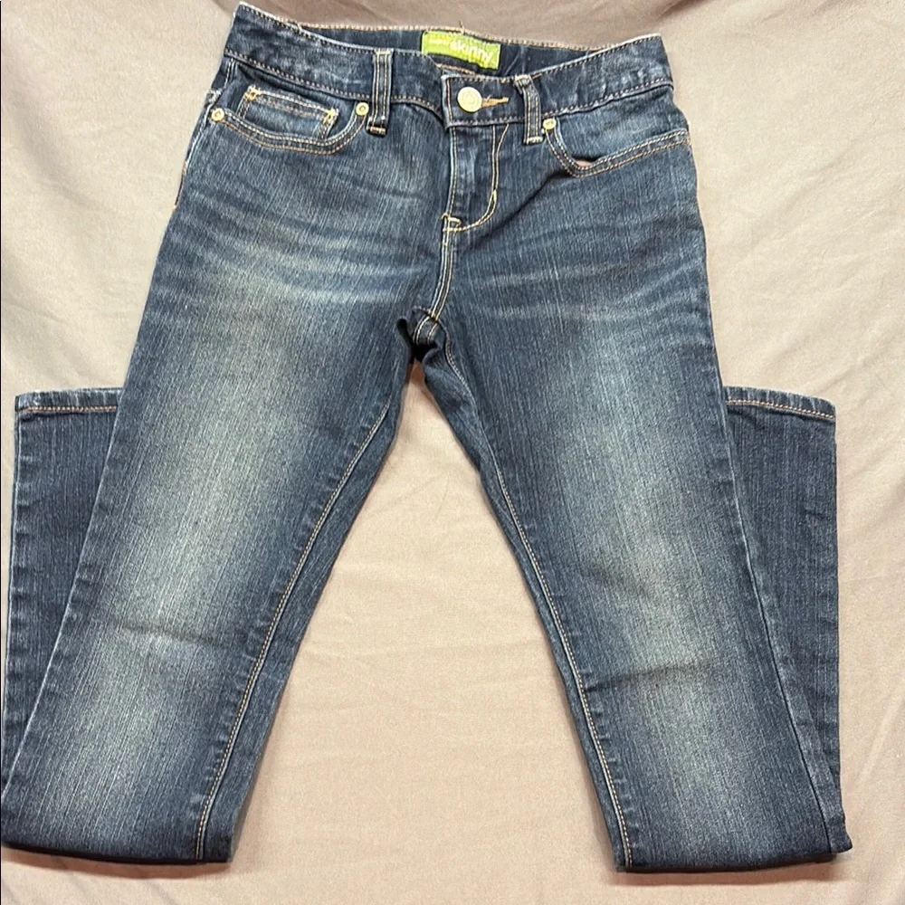 Old Navy Girls'‎ Super Skinny Stretch Adjustable Waist Jeans Dark Wash